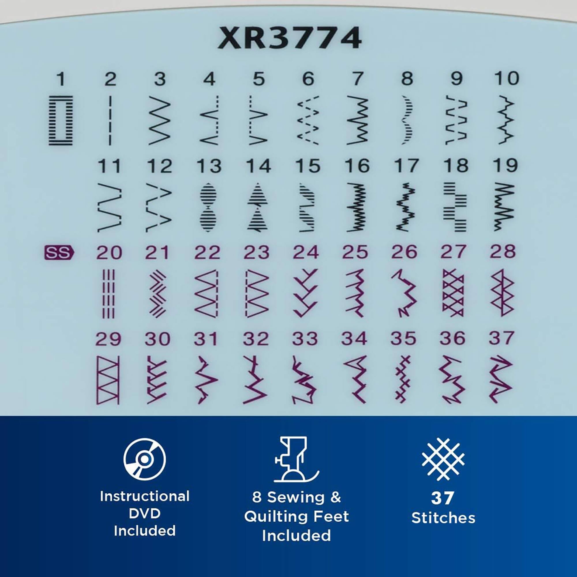 Brother XR3774 37-Stitch Sewing & Quilting Machine with Wide Table